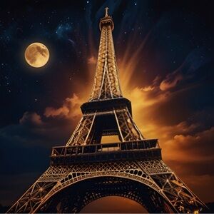 Golden Eiffel Tower HD metal wall art print 
4 x 6 inches